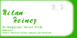 milan heincz business card